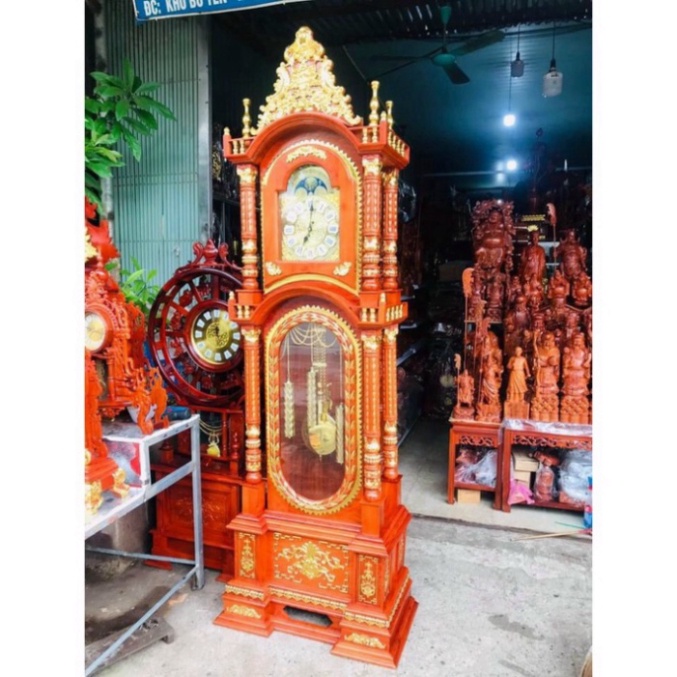 Đồng Hồ Tứ Trụ lớn phòng Khách Gỗ Hương Cao 210,230,250cm