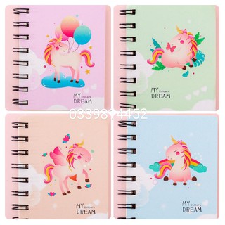 Sổ gáy lò xo hình ngựa 1 sừng Unicorn cute