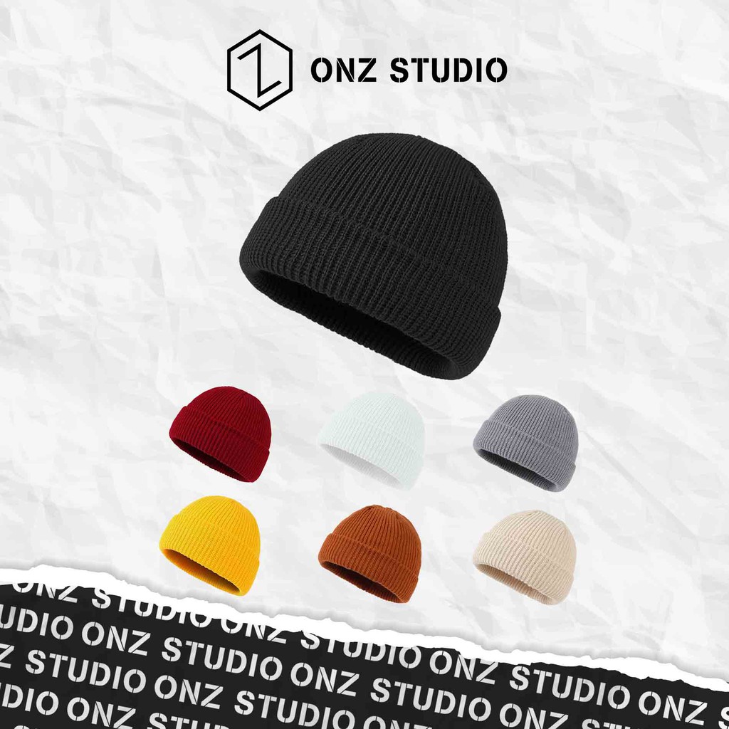 Nón len ONZ dệt kim - Mũ len Beanie nam nữ dáng ngắn nhiều màu phong cách Hàn Quốc thiết kế đơn giản ML01