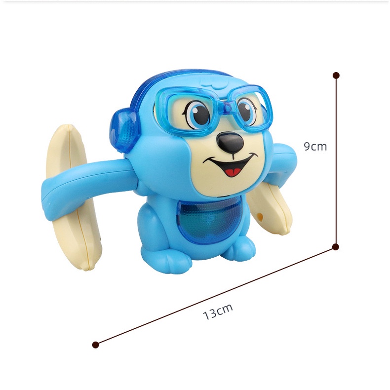 Chú Khỉ nhào lộn giải trí cho trẻ nhỏ, đồ chơi cho bé Khỉ nhào lộn xoay tròn có đèn nhạc vui nhộn
