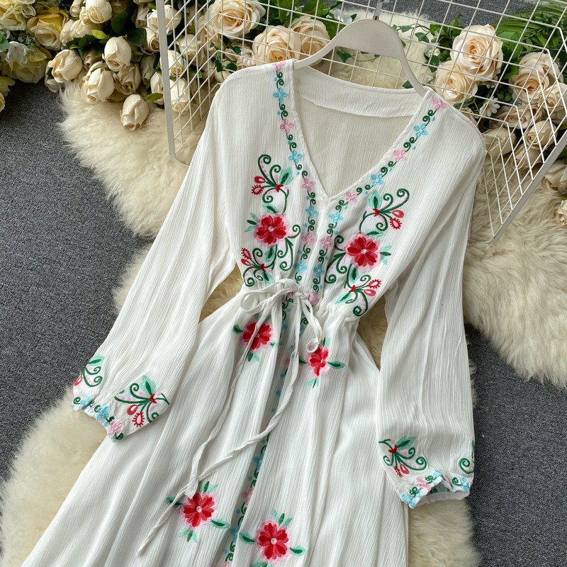 VÁY BOHEMIAN MAXI THỂ HOA NỔI | DÂY BUỘC| CHẤT XÔ GÃY| S-L