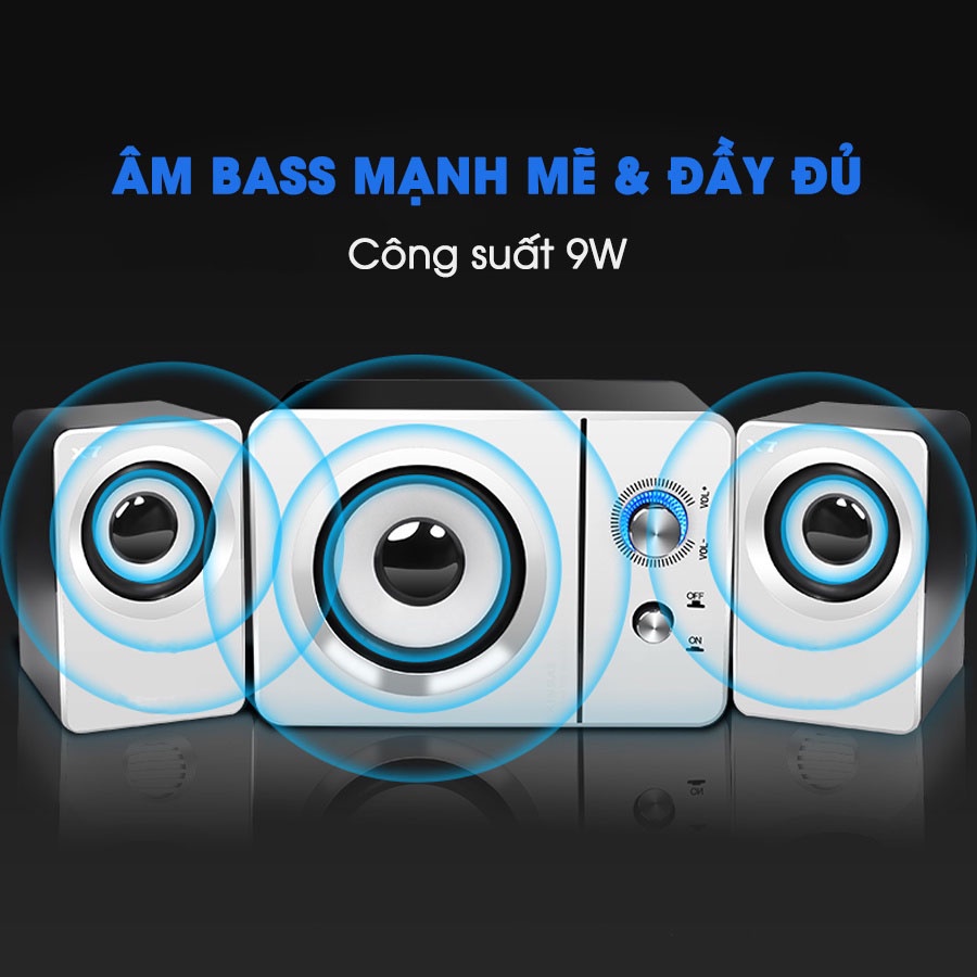 Loa máy tính PC cao cấp 2.1 - Loa vi tính laptop âm Bass Echo hay thiết kế mini để bàn nhỏ gọn