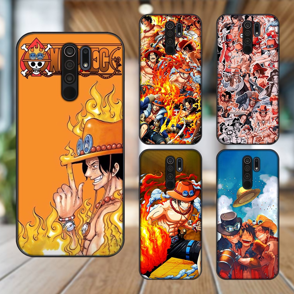Ốp lưng Xiaomi Redmi 9 viền đen in hình Ace One Piece