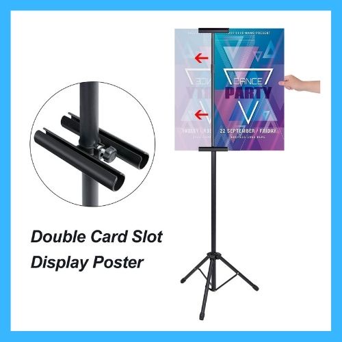 Khung standee treo tranh chữ T hai mặt bằng sắt 3 chân tăng giảm kích thước