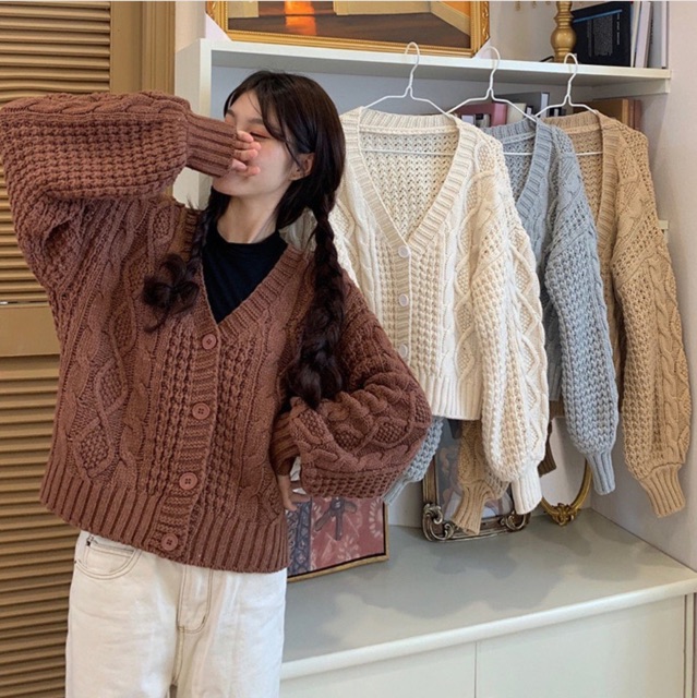 Áo cardigan len vặn thừng | BigBuy360 - bigbuy360.vn