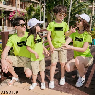 ÁO THUN GIA ĐÌNH IN CHỮ NATI GOLD - ATGD129