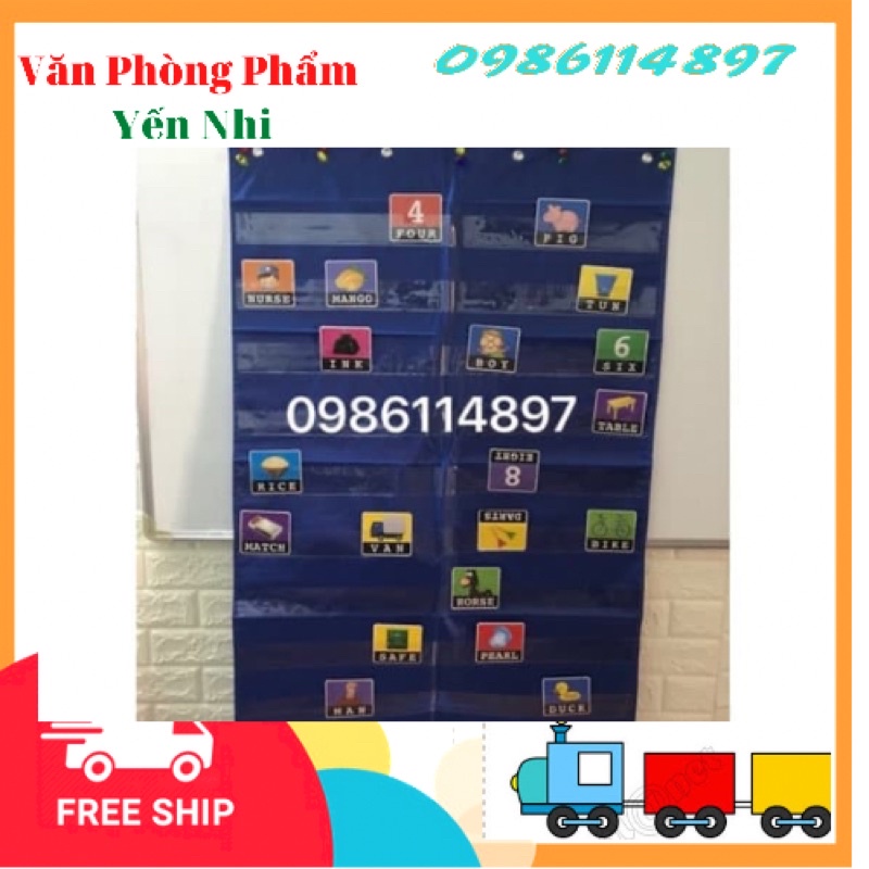 Bảng Cài Thẻ Pocket Chart 110*70cm 10 tầng