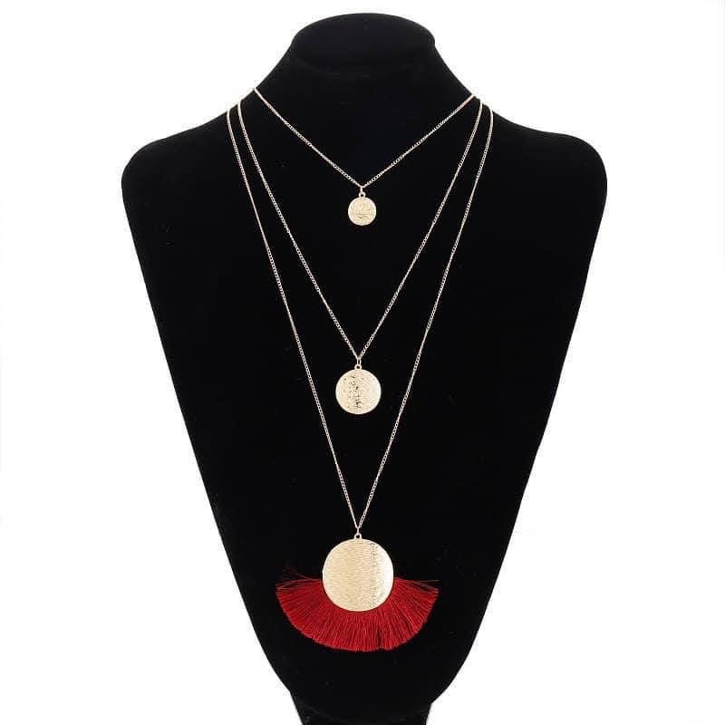 dây chuyền dáng dài tua rua phong cách vintage , vòng cổ dây dài màu sắc