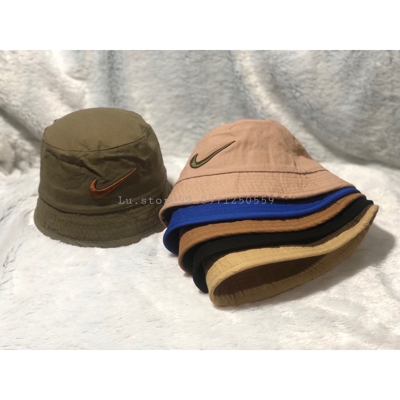 Nón bucket cụp thêu móc nike - Nón vành nam nữ