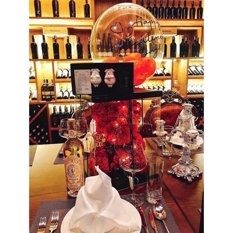 Gấu xốp 35cm, phôi gấu 35cm gắn hoa trang trí