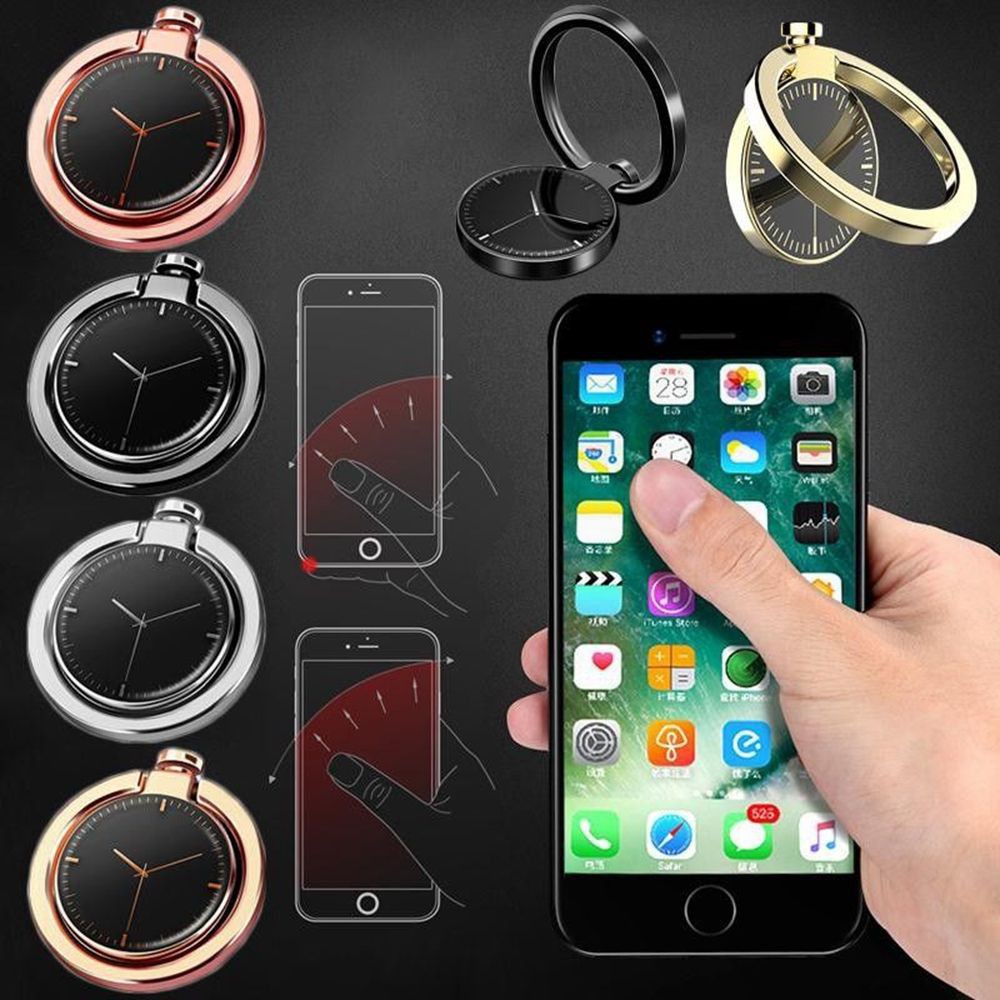 Vòng Nhẫn Đeo Tay Giữ Điện Thoại Có Thể Xoay 360 Độ Chất Liệu Kim Loại
