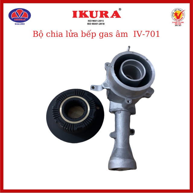 Bộ Đầu Đốt - Bộ Mâm Chia Lửa bếp gas âm IKURA IV-701( tặng 2 nến)