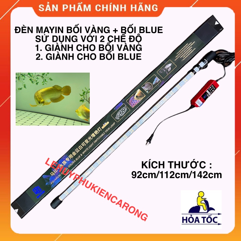 Đèn bể cá Mayin 2 chế độ cho bối vàng, bối blue 92cm 112cm 142cm
