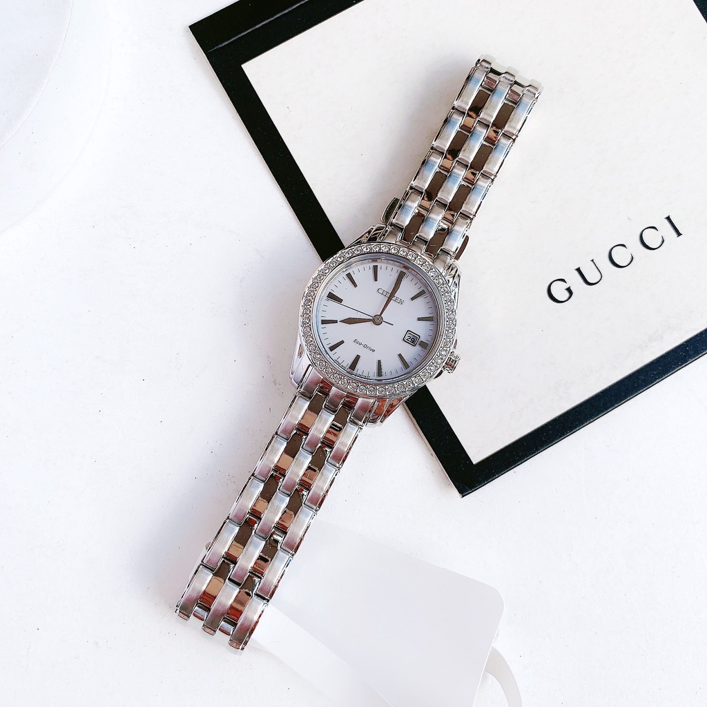 Đồng hồ nữ dây thép Citizen Eco Drive EW1901 58A