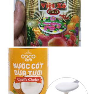 Bộ đôi đặc biệt - Nước cốt dừa lon 400gr + Rau câu việt xô 50gr