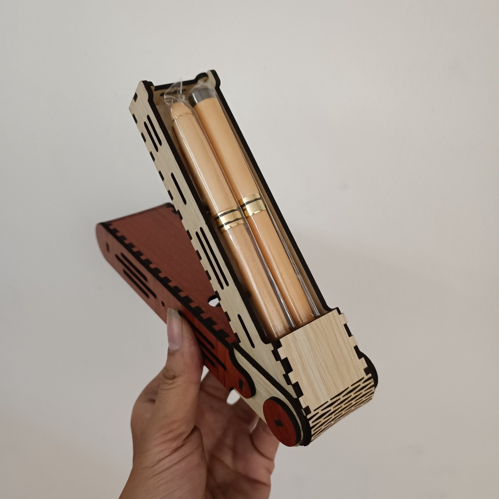 Hộp gỗ đựng 2 cây bút