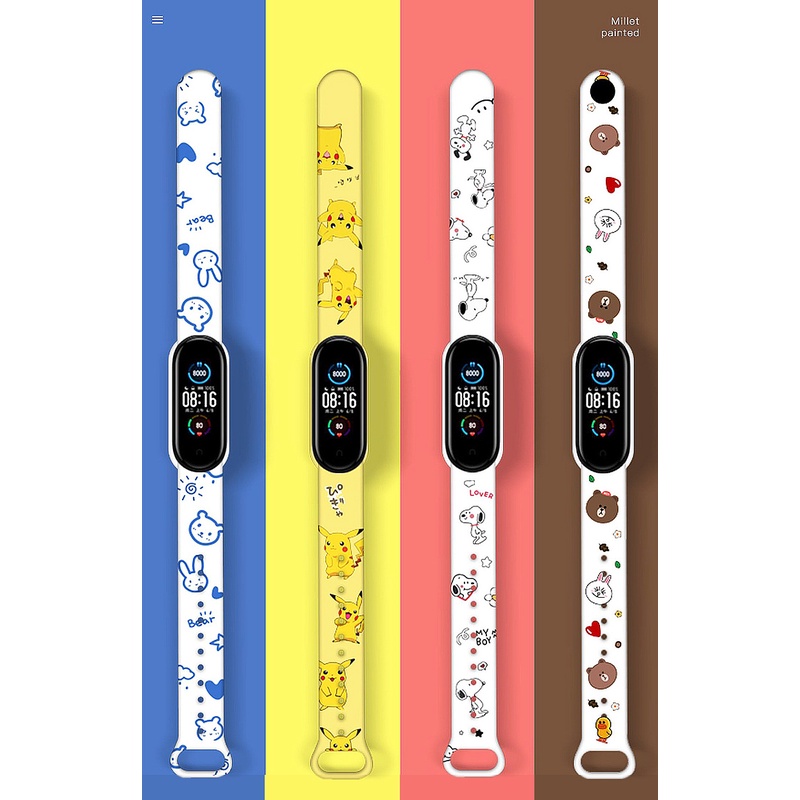 Dây Đeo Silicone Thay Thế Cho Đồng Hồ Thông Minh Xiaomi Mi Band 5 6 Mi Band 4 3