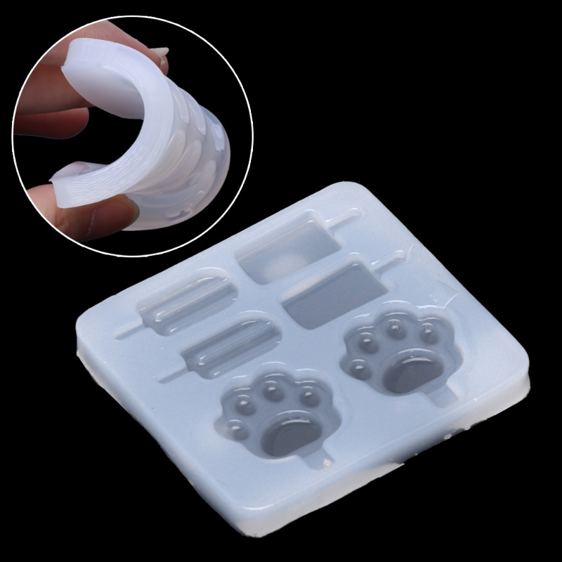 [Hàng mới về] Khuôn Silicon làm phụ kiện trang sức hình que kem chân mèo đáng yêu