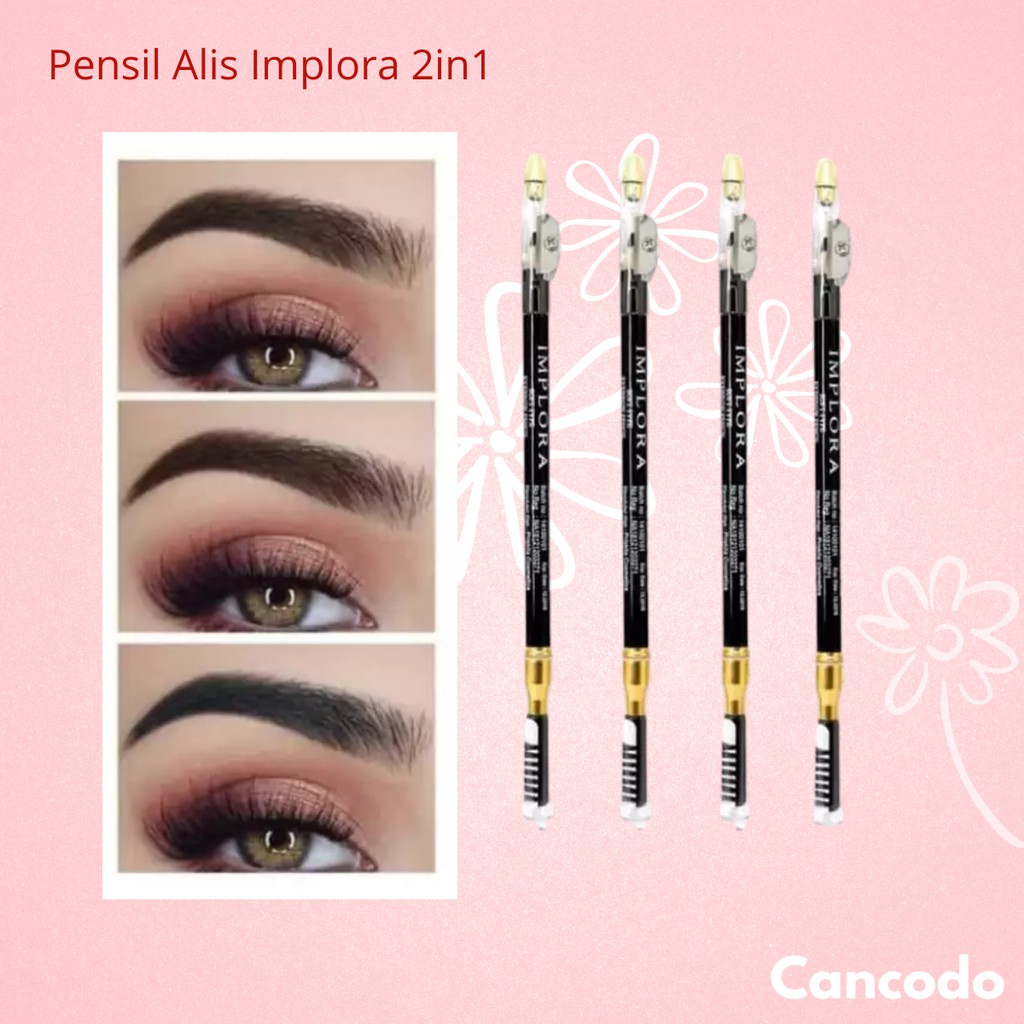 (hàng Mới Về) Bút Chì Kẻ Lông Mày 2 Trong 1 Màu Đen / Nâu / Bạc / Xanh Dương