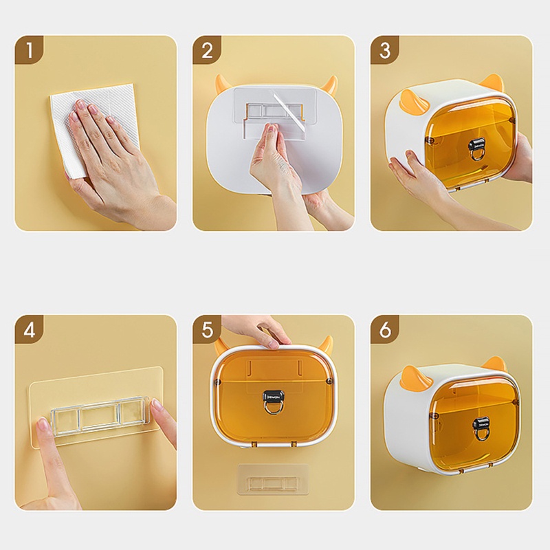 QQ Hộp Đựng Khăn Giấy Vệ Sinh Trong Suốt Hình Quỷ Độc Đáo