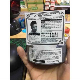 Wax sáp vuốt tóc pomade dry xám 75g