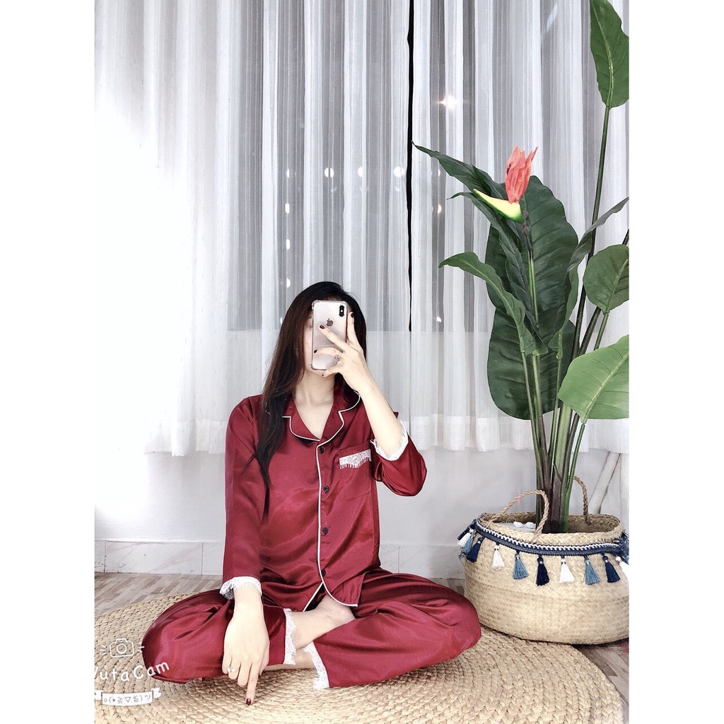 ✪ [LỤA REN DÀI - DÀI] BỘ LỤA PHỐI TAY DÀI QUẦN DÀI ✪