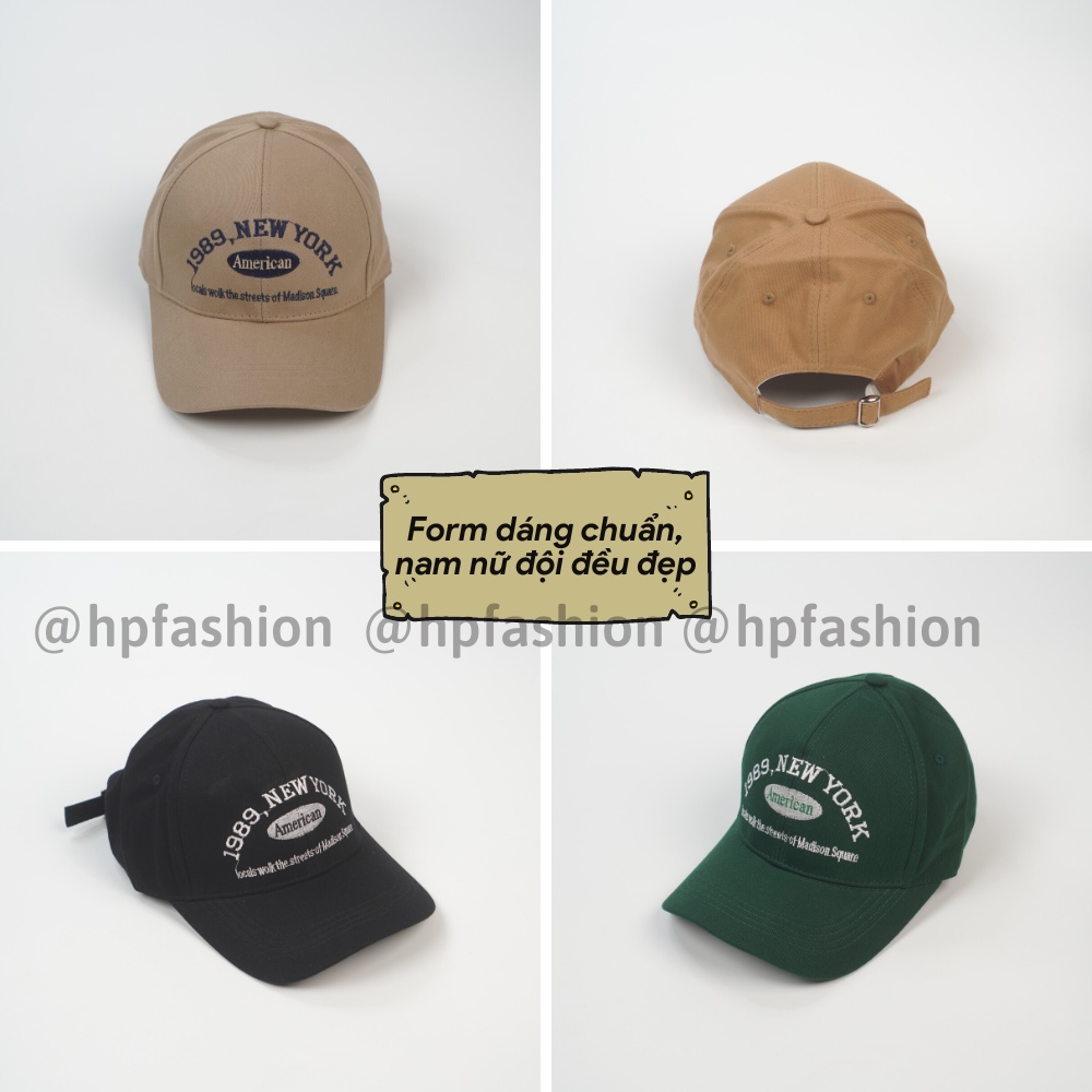 Mũ lưỡi trai ❤️ Nón kết thêu chữ 1989 NEWYORK chất kaki cao cấp form unisex nam nữ N63 - Happy Style