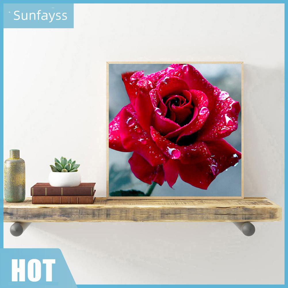 Tranh Thêu Chữ Thập Hình Hoa Hồng Trang Trí Nội Thất