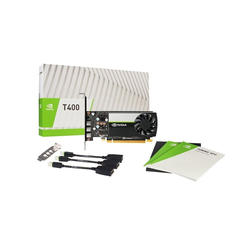 Card màn hình NVIDIA T400 (2GB GDDR6, 64-bit, 3x mini DisplayPort) - Hàng chính hãng