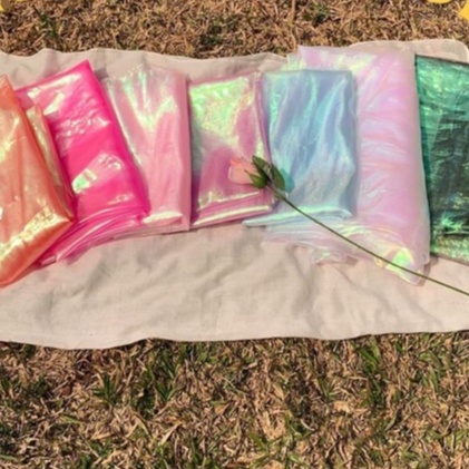 ⚡Giá sỉ⚡ Vải voan kính bóng xà cừ ánh phản quang hologram nhiều màu  may trang phục sân khấu,phụ liệu may mặc