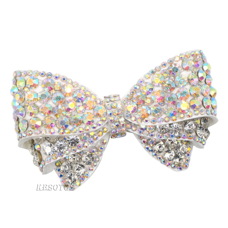 [Kesoto2] Kẹp Giày Đính Pha Lê Trang Trí Nơ Xinh Xắn Có Thể Tháo Rời