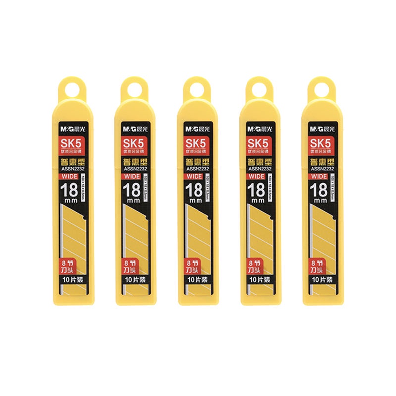 Hộp 10 Lưỡi dao trổ /Lưỡi dao dọc giấy thép Nhật SK5 18mm ASSN2232