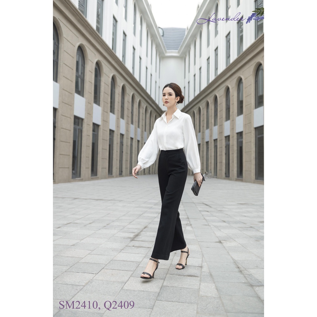 Quần âu nữ LAVENDER FASHION đen ống suông basic chất đẹp không nhăn không xù Q1347