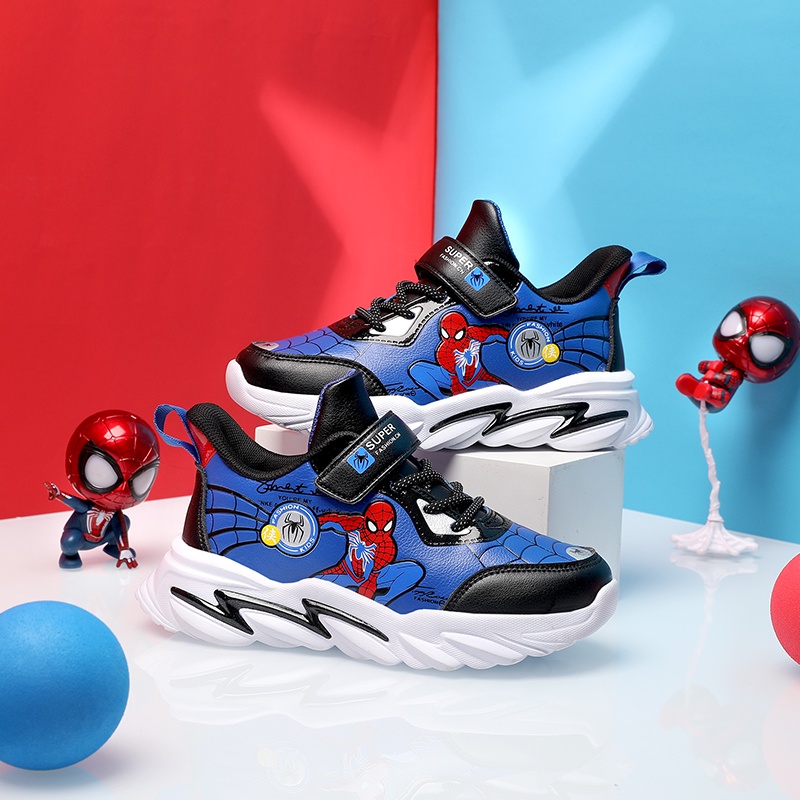 Giày thể thao phong cách người nhện chống trơn trượt với 3 màu tùy chọn dành cho bé trai