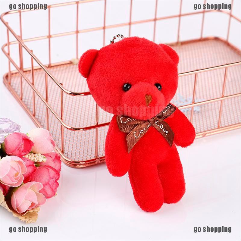 {go shopping}Mini plush bear stuffed cartoon animal cute key chain pendant soft toy