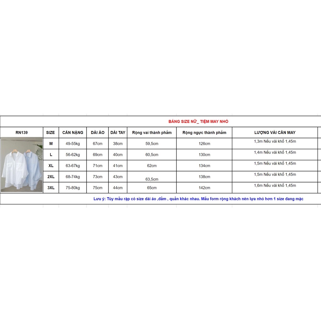 RN139_rập giấy may áo sơ mi form rộng nữ