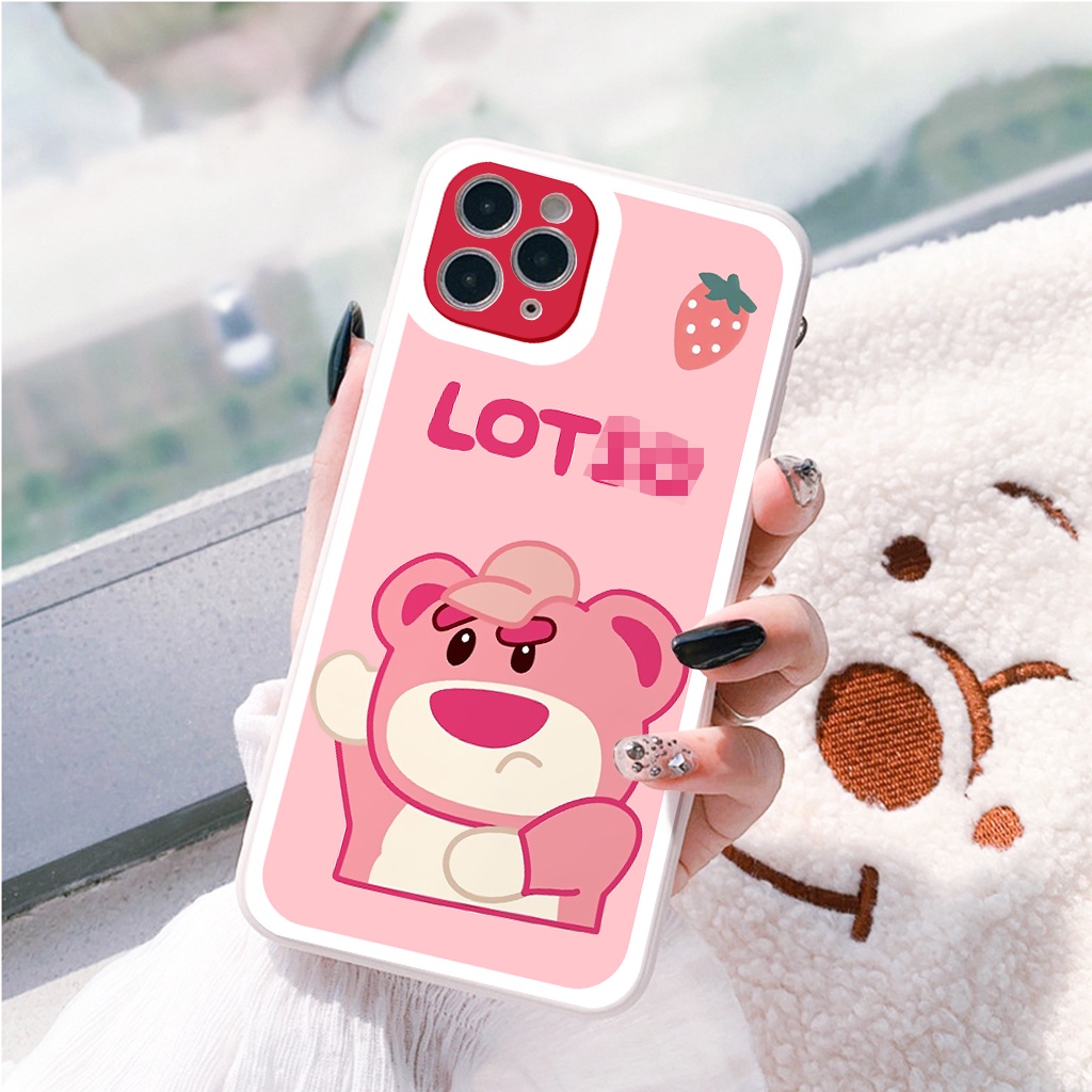 Ốp lưng iphone Gấu Lotso cạnh vuông ốp ip 6/6plus/6s/6splus/7/7plus/8/8plus/x/xr/xs/11/12/13/pro/max/plus/promax G33