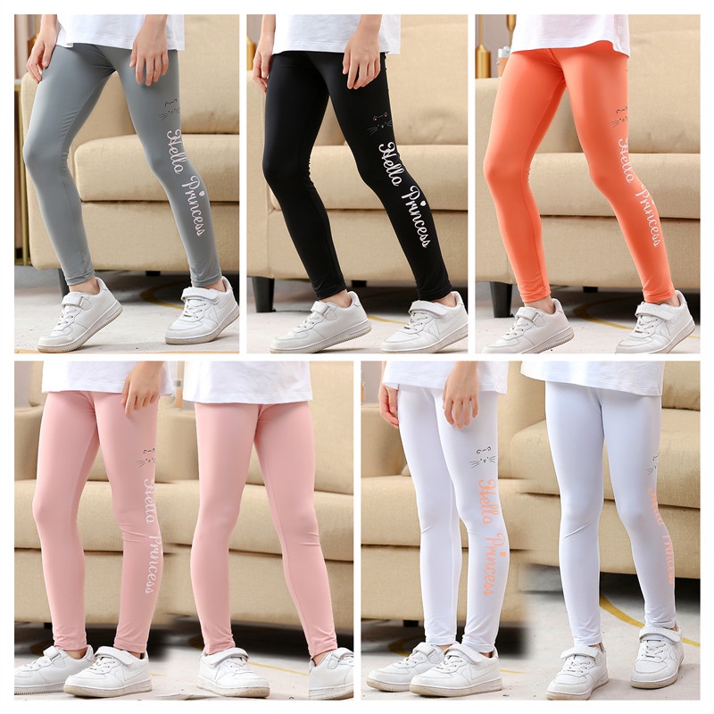 [LF.VN] Quần Legging Thể Thao Co Giãn Hình Cá Mập Cho Bé Gái 100-160cm