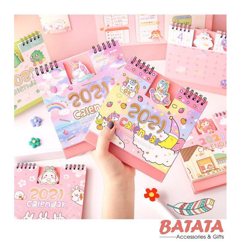 Lịch Để Bàn Năm 2022 Nhiều Họa Tiết Siêu Dễ Thương, Cute, Đáng Yêu Trang Trí Góc Học Tập, Bàn Làm Việc