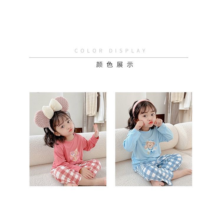 Bộ Đồ Ngủ Tay Dài Thoải Mái Phong Cách Phương Tây Cho Bé Gái
