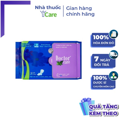 Băng vệ sinh thảo dược Doctor Care Ban đêm gói 3 miếng