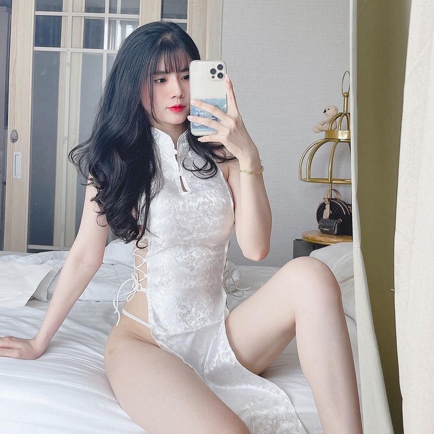 Cosplay sườn xám sexy đan dây hông với màu trắng quyến rũ BT034A | BigBuy360 - bigbuy360.vn