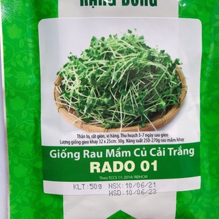 Hạt giống rau mầm củ cải trắng Rado 01