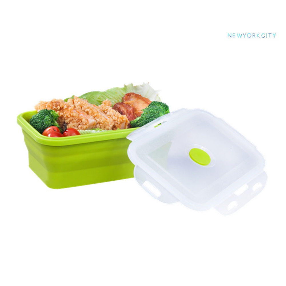 Hộp Đựng Thực Phẩm Bằng Silicone Thiết Kế Gấp Gọn Tiện Dụng