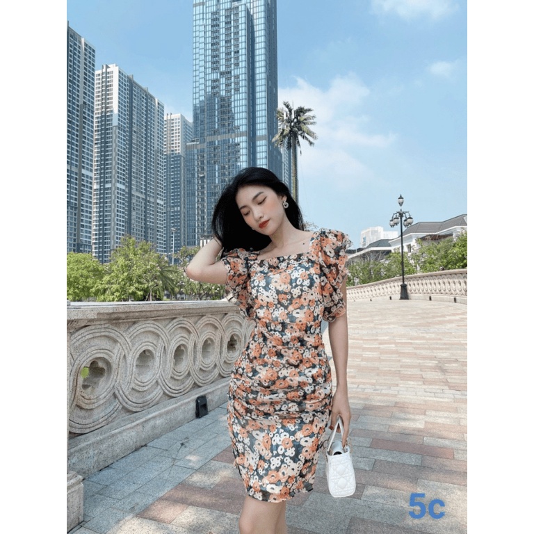 Đầm Lụa In Hoa 3D Có Lót Thun Sang Trọng Tươi Trẻ. LD22