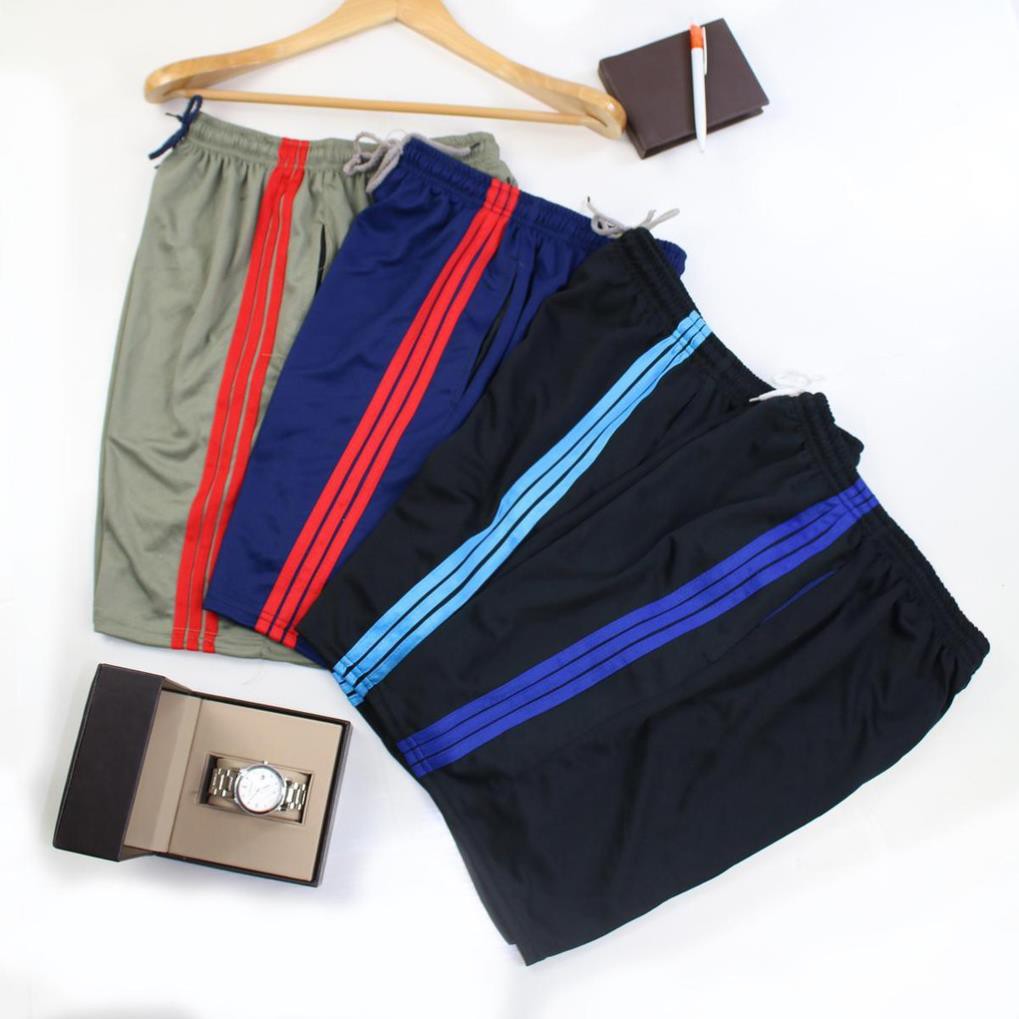 Combo 3 quần đùi nam mặc nhà vải thun mát loại quần đùi 3 sọc dành cho người dưới 70kg | BigBuy360 - bigbuy360.vn