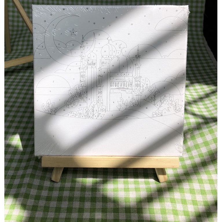 Tranh tô màu số hoá TinaSweet 🌈 Size 20x20cm 🌈 Lâu Đài Trăng 🌈 Decor trang trí đơn giản