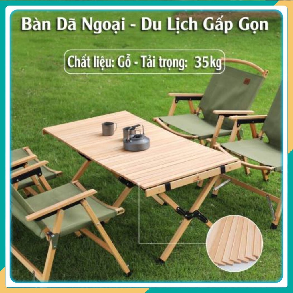 Bàn ghế dã ngoại camping cắm trại nhôm giả vân gỗ siêu tiện lợi, bàn ghế gấp gọn picnic siêu tiện dụng, dụng cụ cắm trại