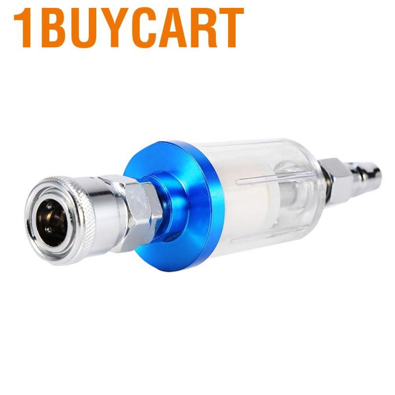 1buycart Spray Gun Air Line Filter Water Trap Clear Painting Moisture Separator with Male and Female Ada
