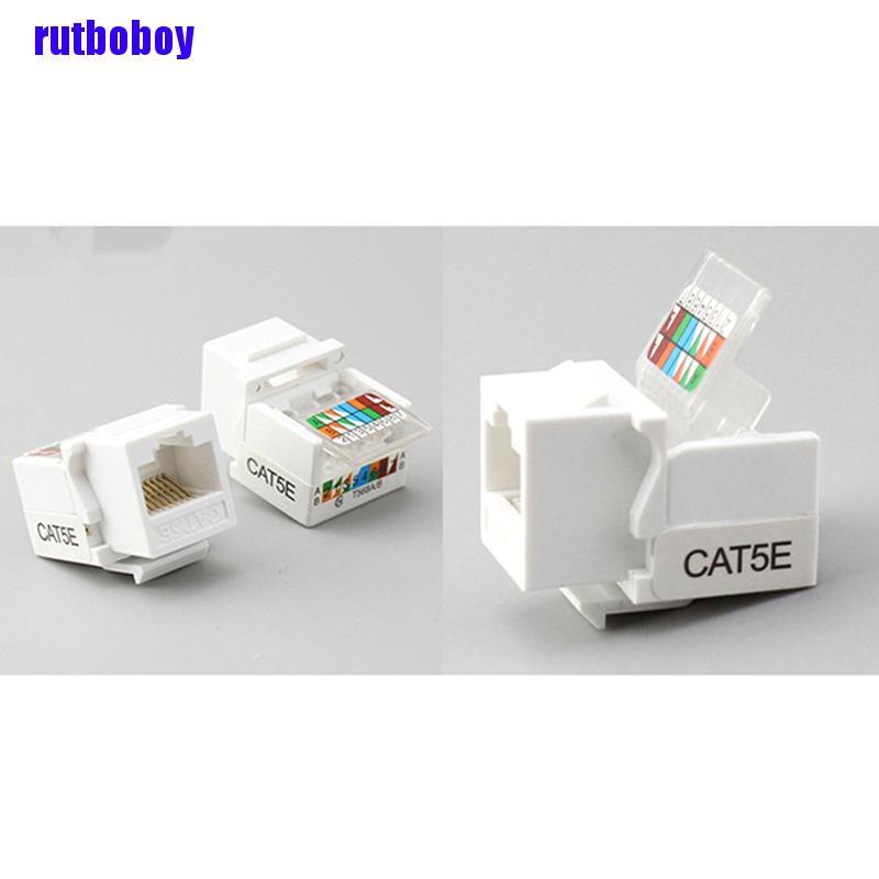 [Rut] 10Pcs RJ45 CAT5e Ethernet Network Keystone JackClip Module Wall Plug Connector bot